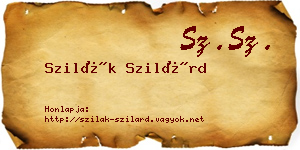Szilák Szilárd névjegykártya