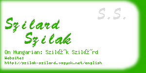 szilard szilak business card